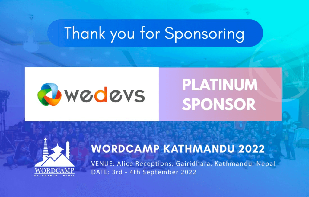 weDevs Platinum Sponsor WordCamp Kathmandu