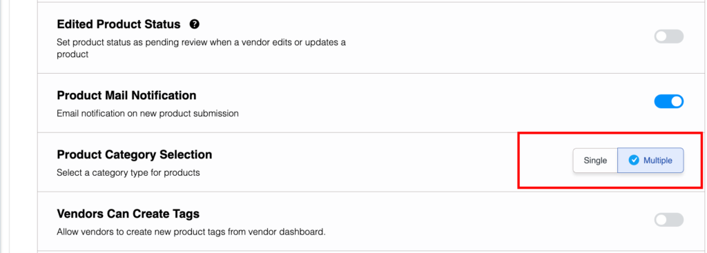 This image shows how to enable multiple category