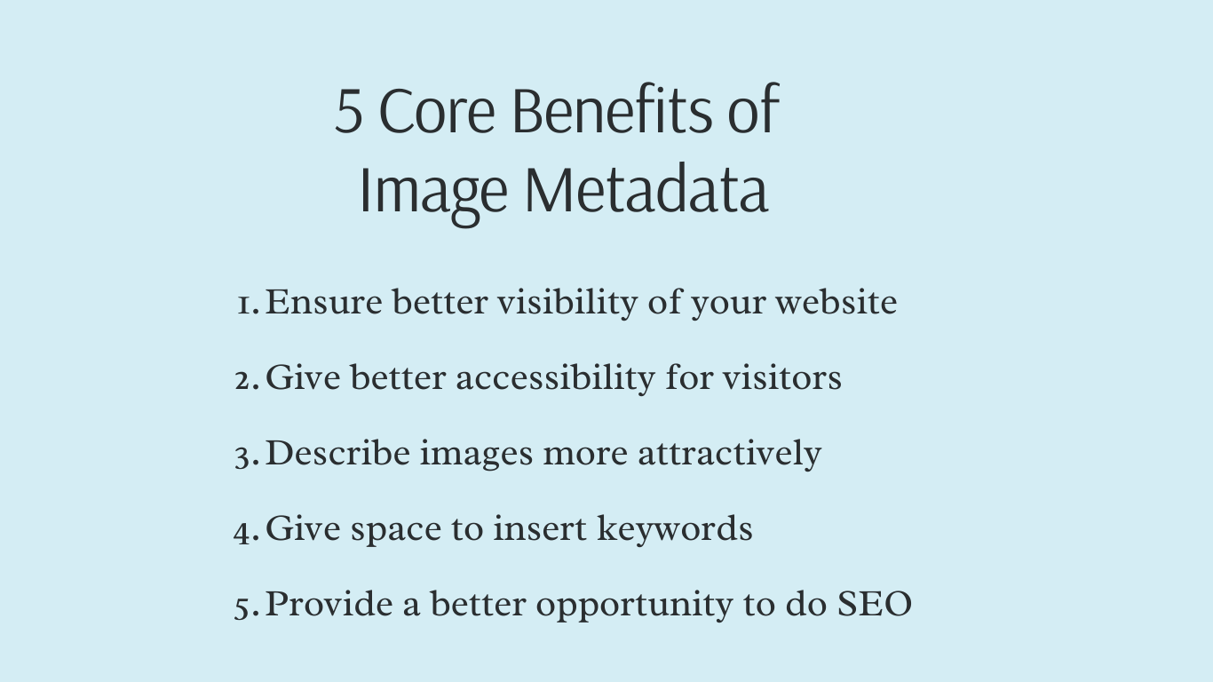 5 core benefits of image metadata