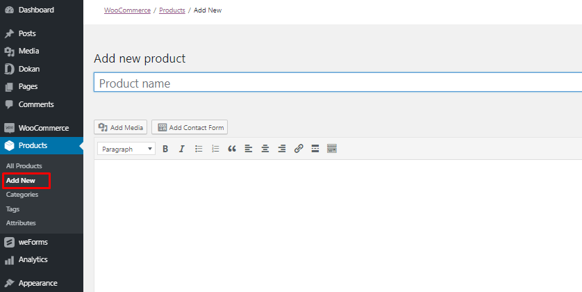 Add Products From Backend