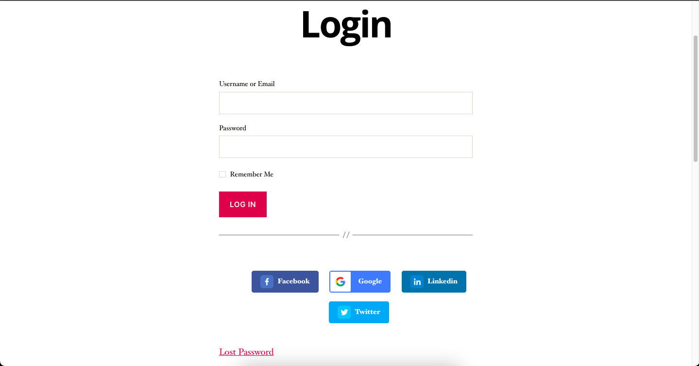 After enabling (four platforms) social login to WordPress website