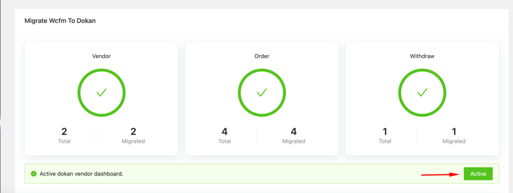 this is a screenshot of activate vendor dashboard