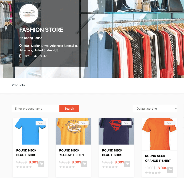 mini fashion store on t-shirt marketplace