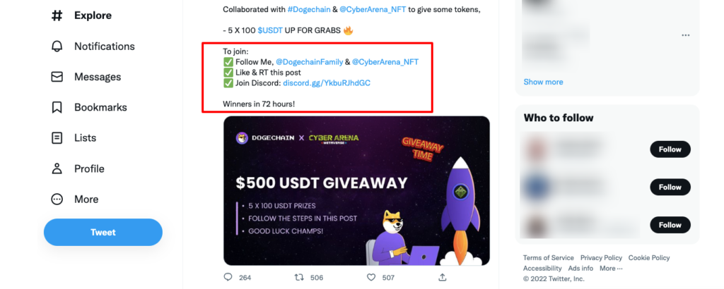 This image shows how you can set giveaway rules