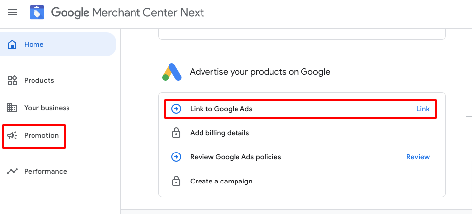 It's an image that shows how to link your Google ads account to your Google Merchant Center account