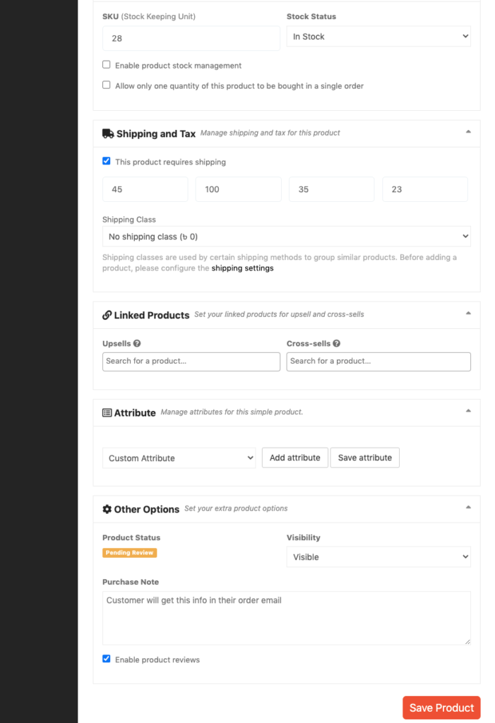 This image show the additional fields that a vendor have to fulfill to add new products.