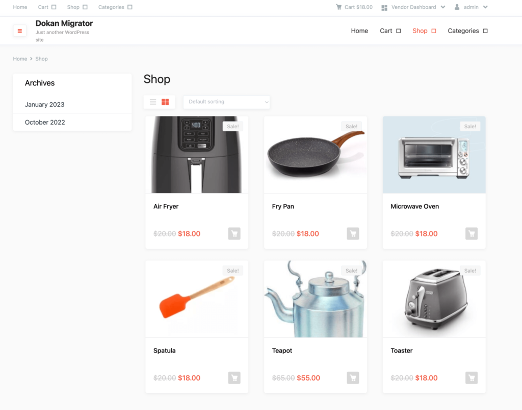 This is a screenshot of the Kitchen appliance marketplace