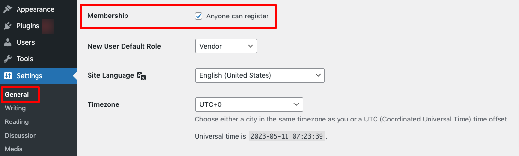 This is a screenshot of anyone can register option