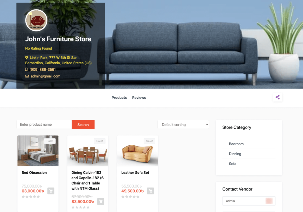 This is a screenshot of a furniture marketplace homepage