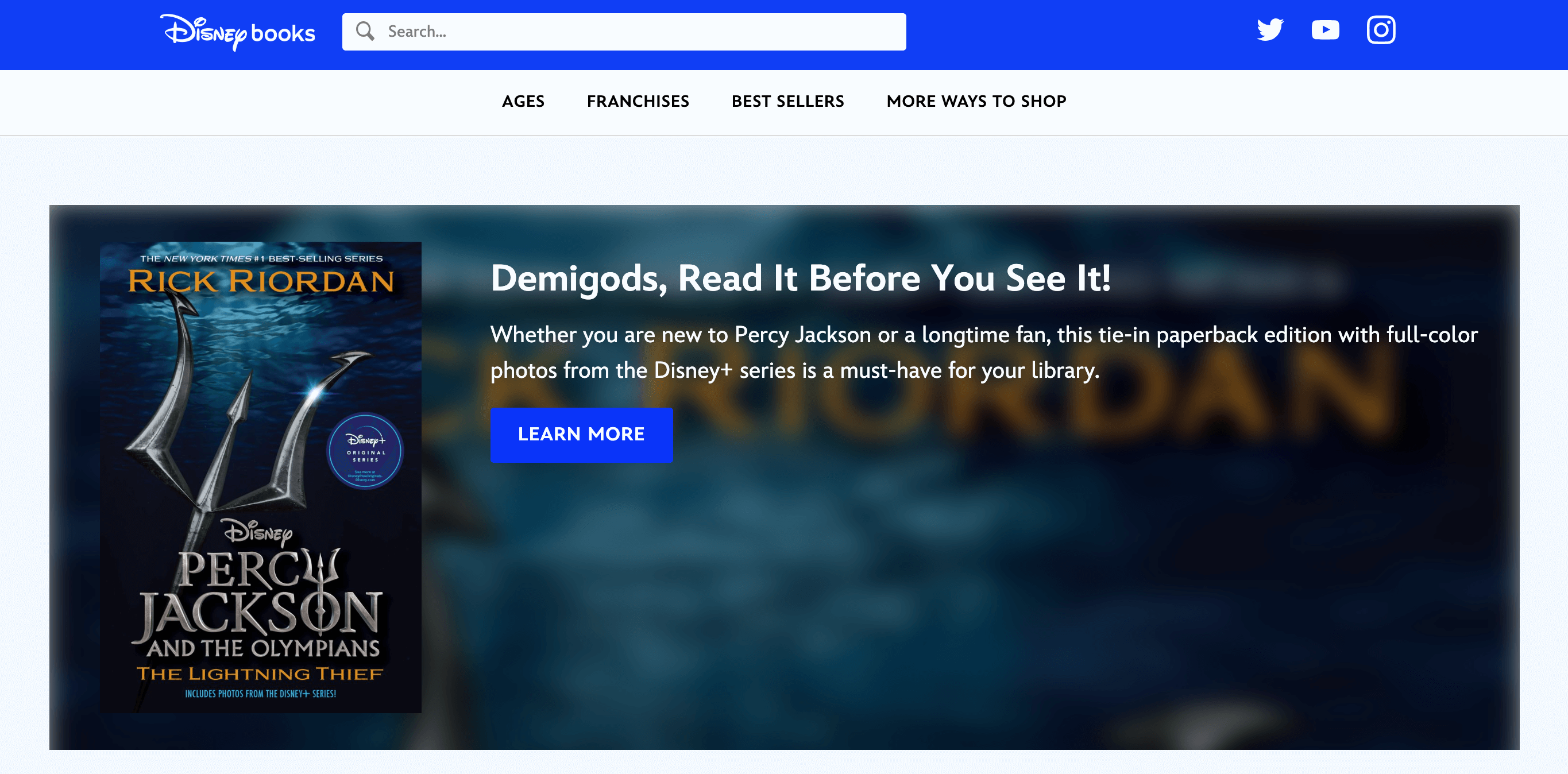This is a screenshot of the Disney Books homepage