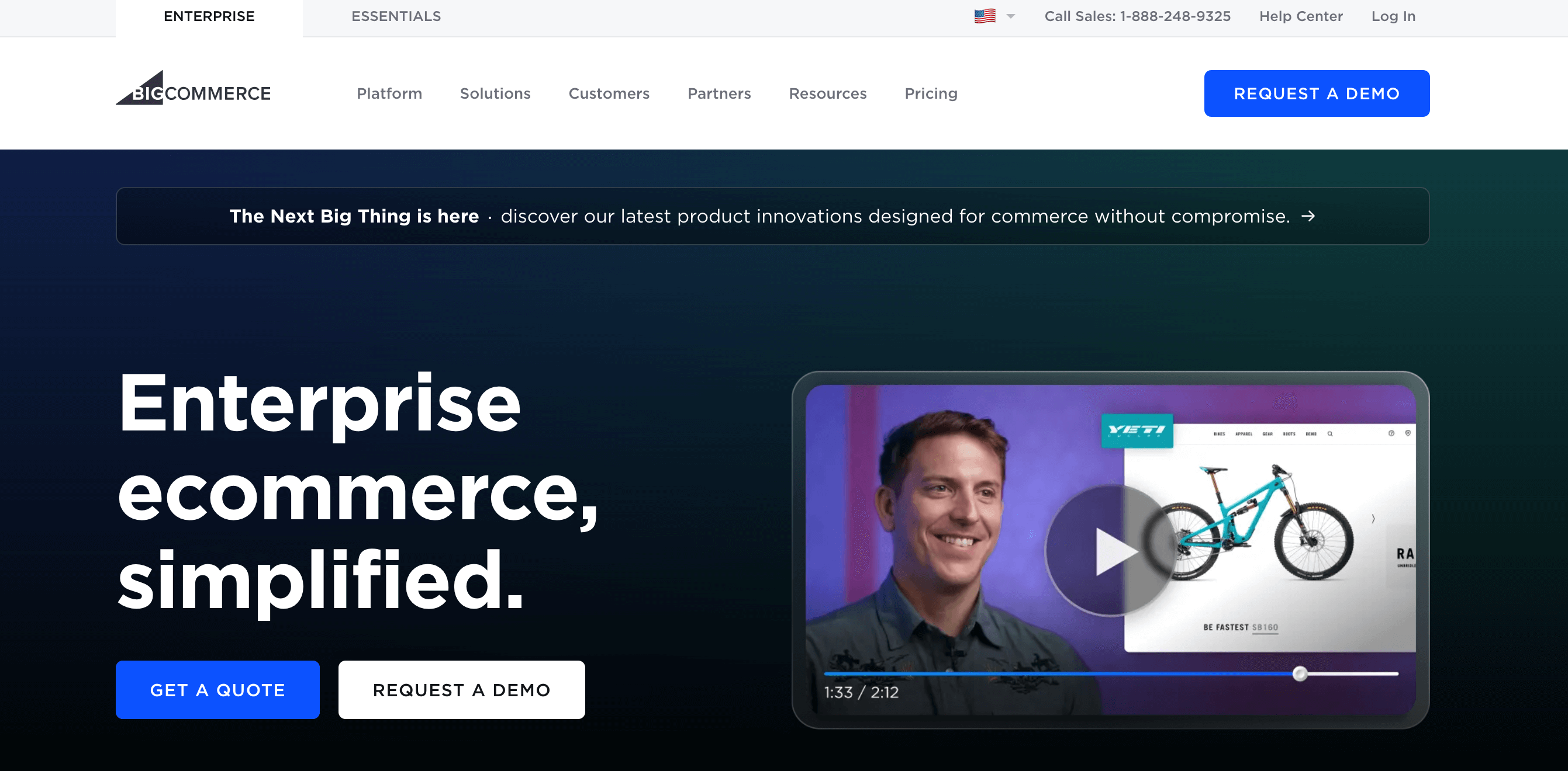 This is a screenshot of BigCommerce-Best ecommerce platform