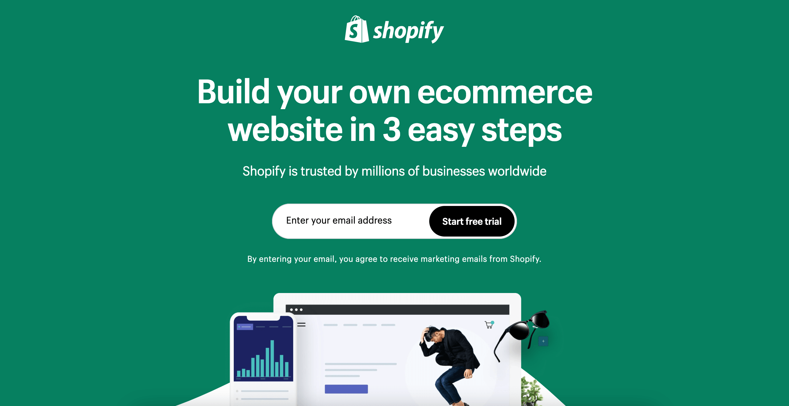 This is a screenshot of Shopify homepage