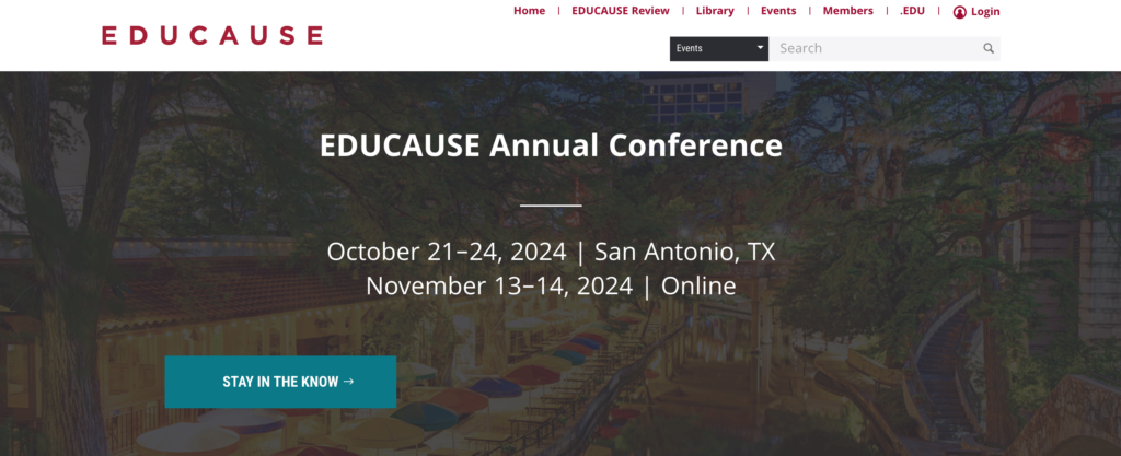 This is a screenshot of Educause 2024 event