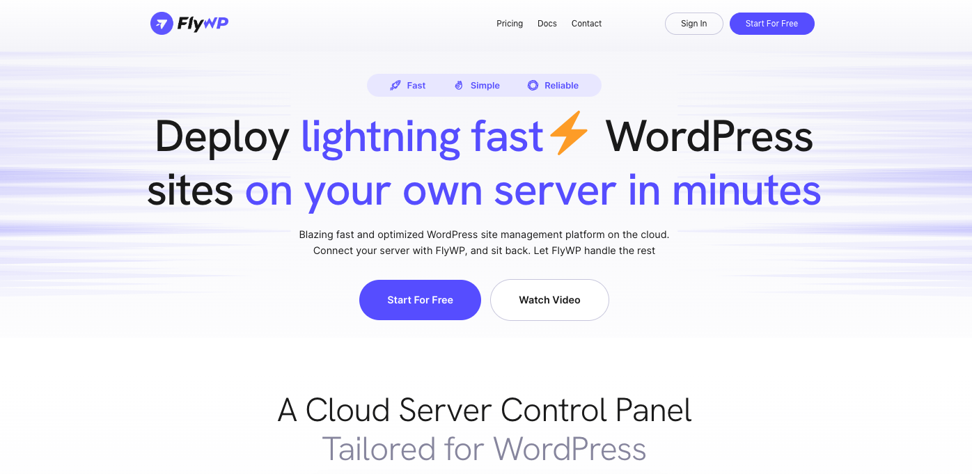 FlyWP- WordPress server management
