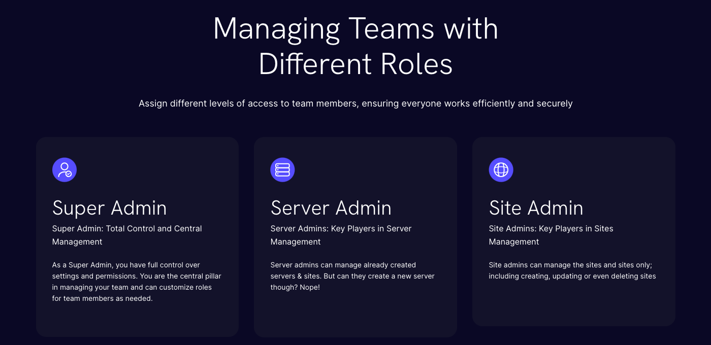 Server team management