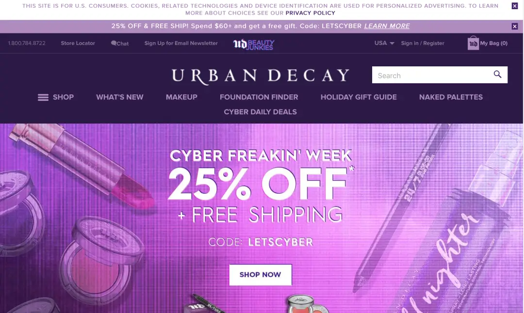 An image of a limited time offer example from urban decay