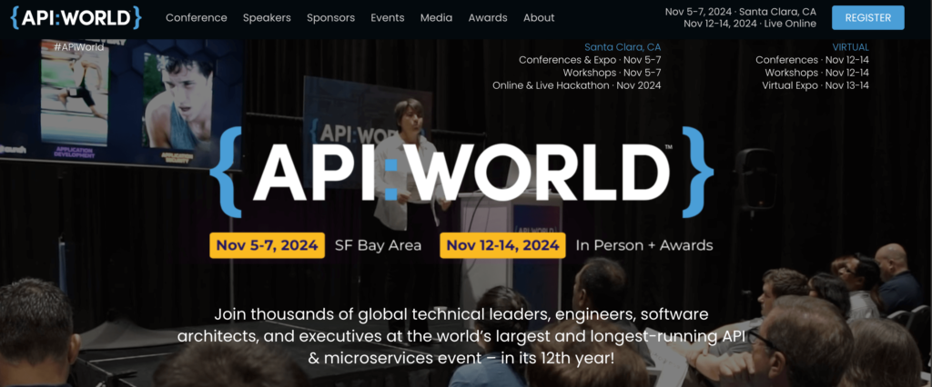 This is a screenshot of API World 2024 event