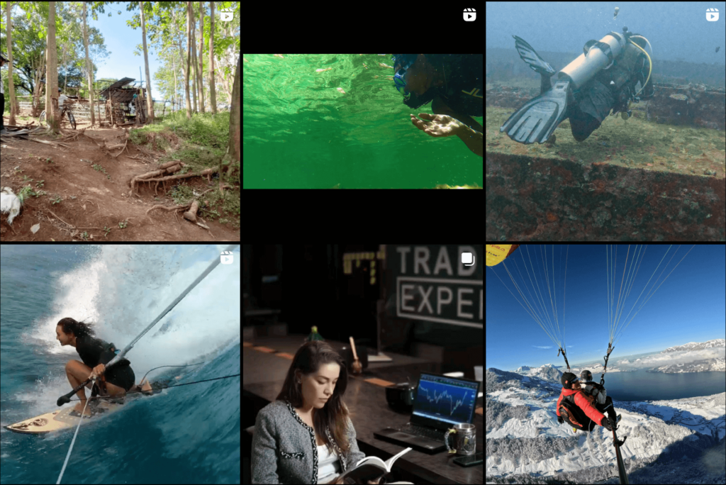 This is a screenshot that shows a few examples of the GoPro user generated content campaign. 