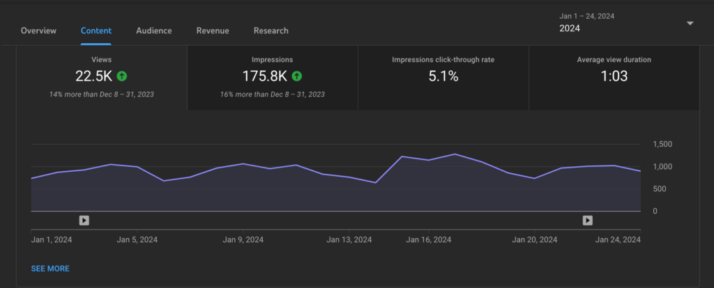 This is an image that shows an YouTube Chanel Analytics