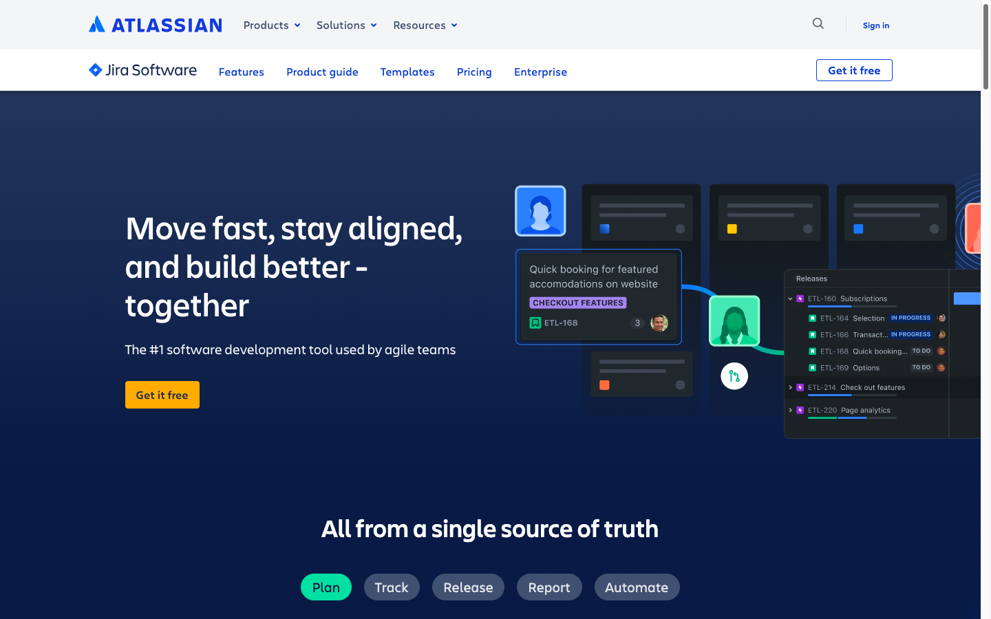 Jira landing page