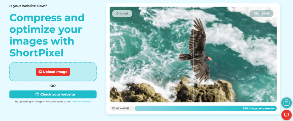 This is a screenshot of the ShortPixel homepage