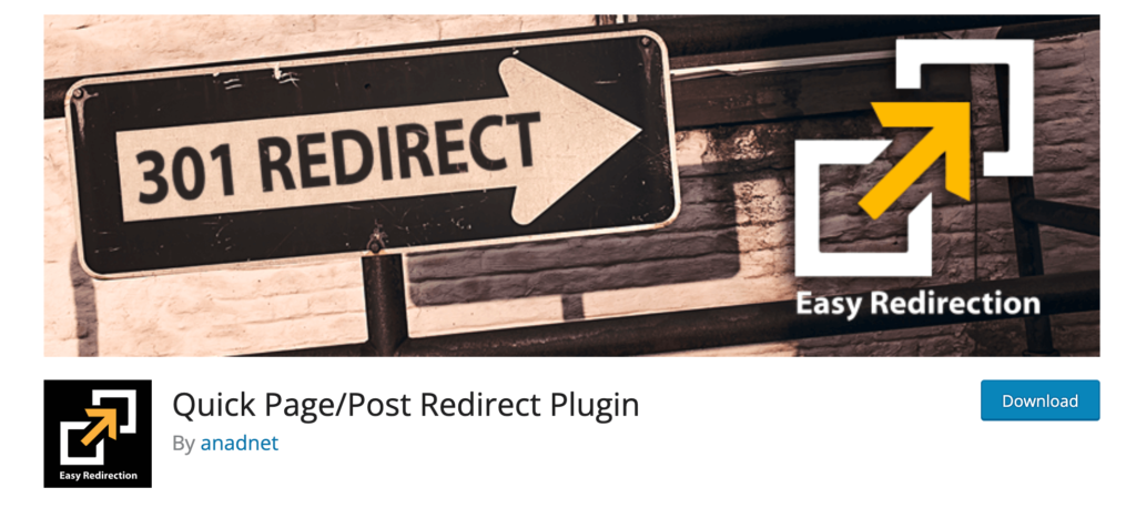 This is a screenshot of Quick page redirect