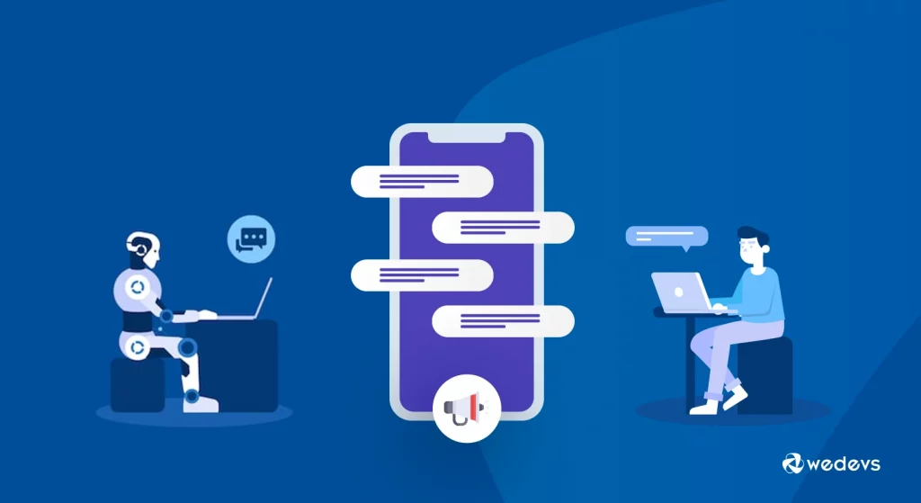 An illustration to sell digital products online- AI Chatbots