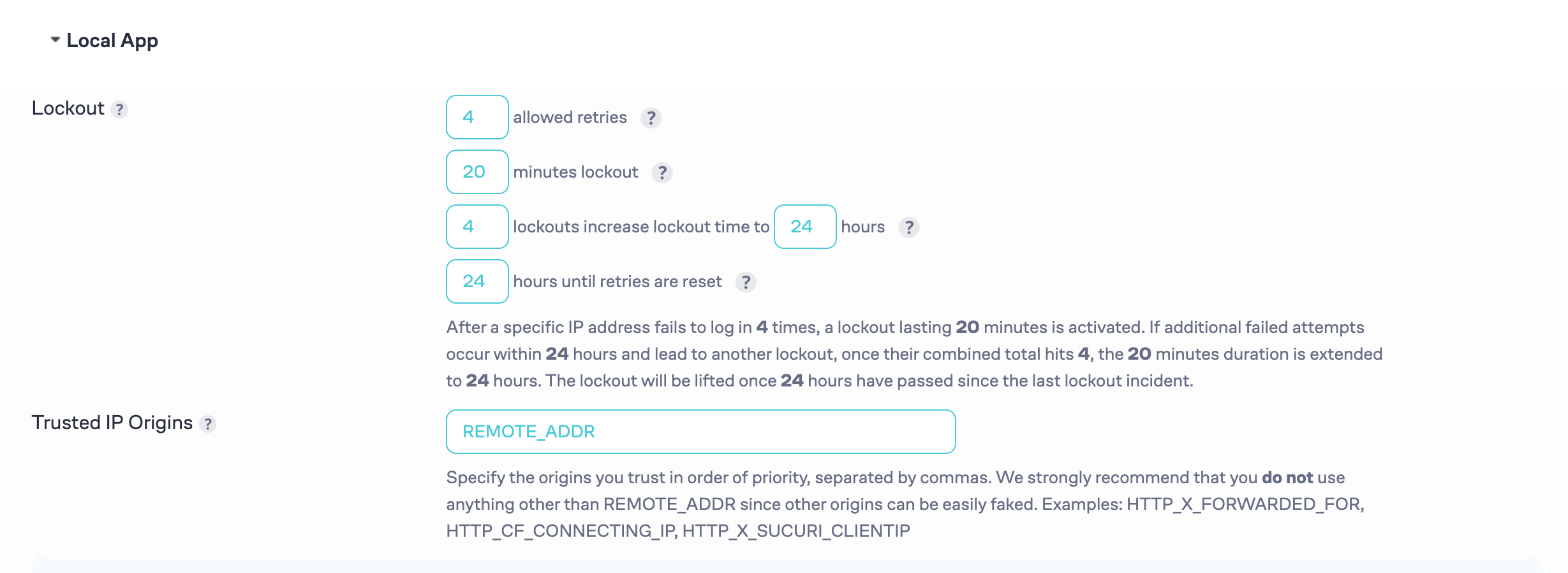 This is screenshot that shows the Limit Login Attempts settings
