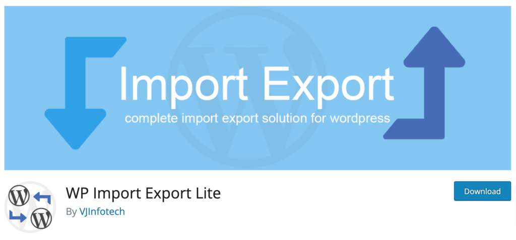 This is a screenshot of the plugin - WP Import Export Lite