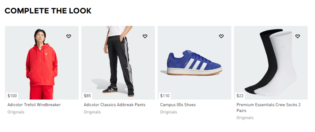This is a screenshot of Cross-Sell Complete the Look technique
