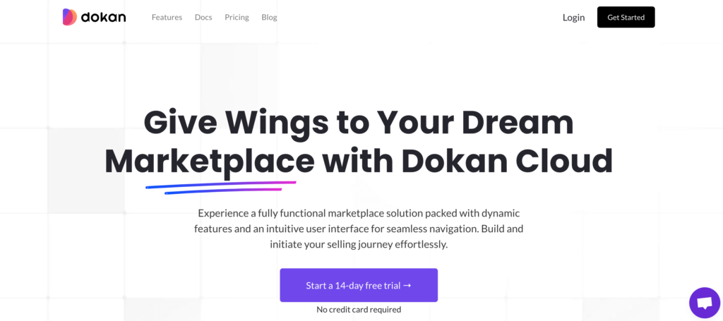 This is the homepage of the Dokan cloud website