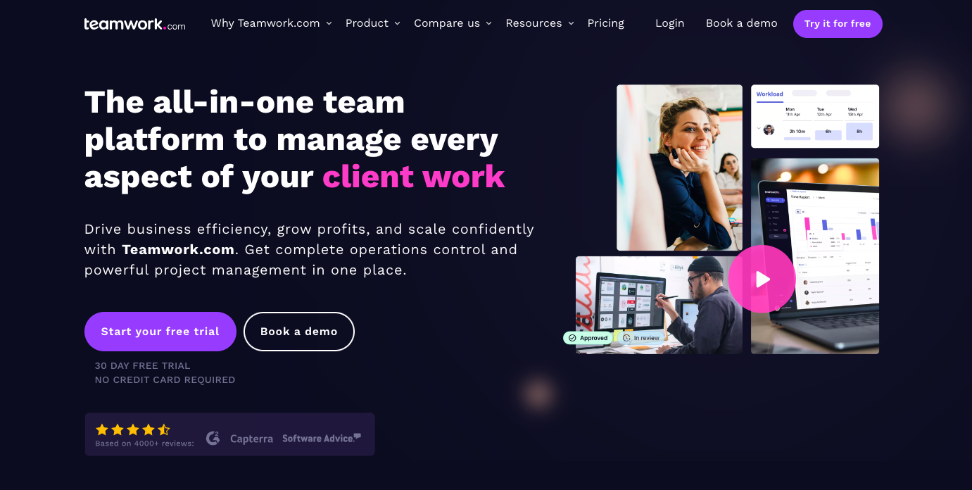 Teamwork.com landing page