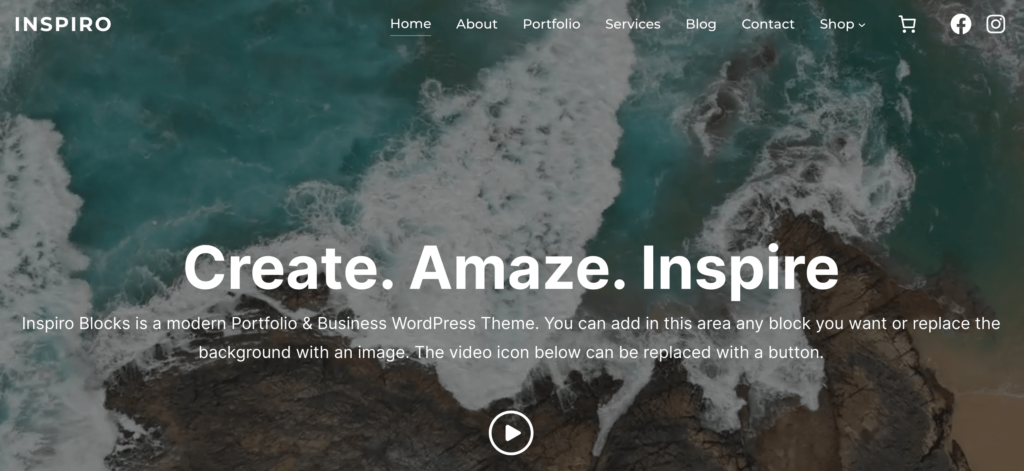 Inspiro Blocks block theme