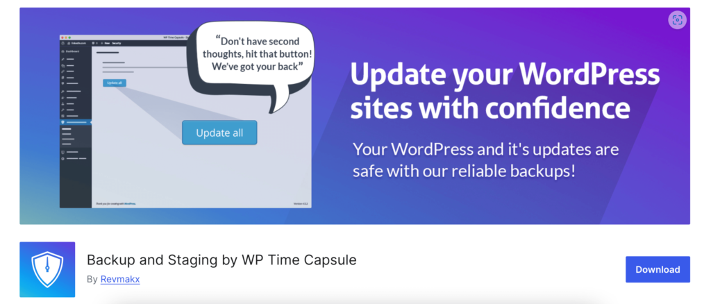 This is a screenshot of Backkup and Statging WordPress Backup Plugin