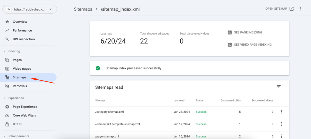 This is a screenshot of sitemap