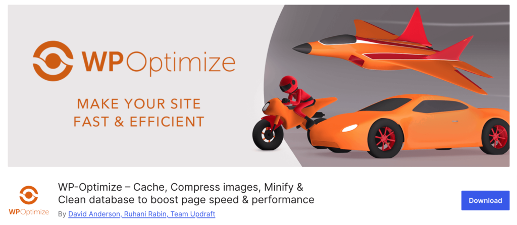 This image shows the WP-Optimize plugin