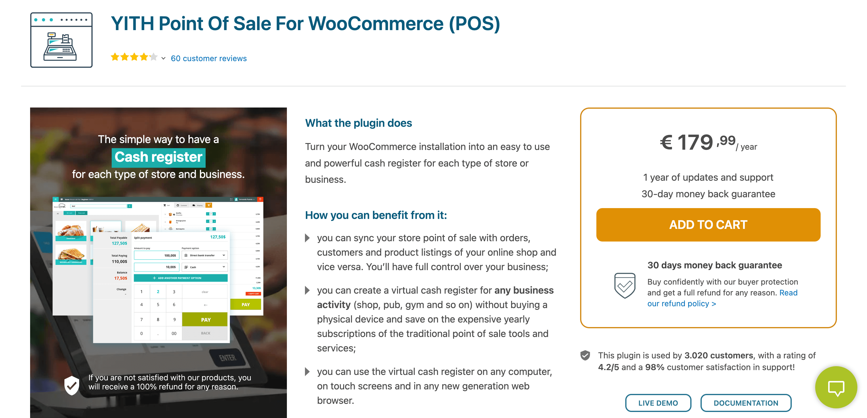 This image shows YITH POS software