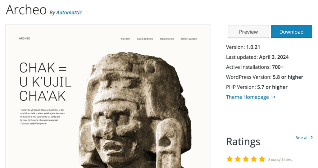 archeo block themes for full site editing