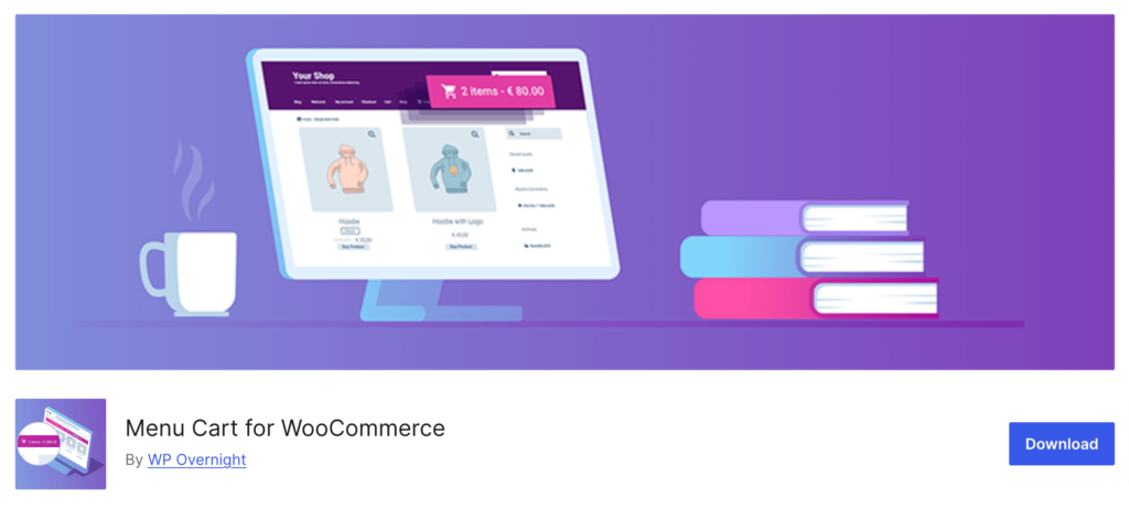 This image shows the Menu Cart for WooCommerce plugin