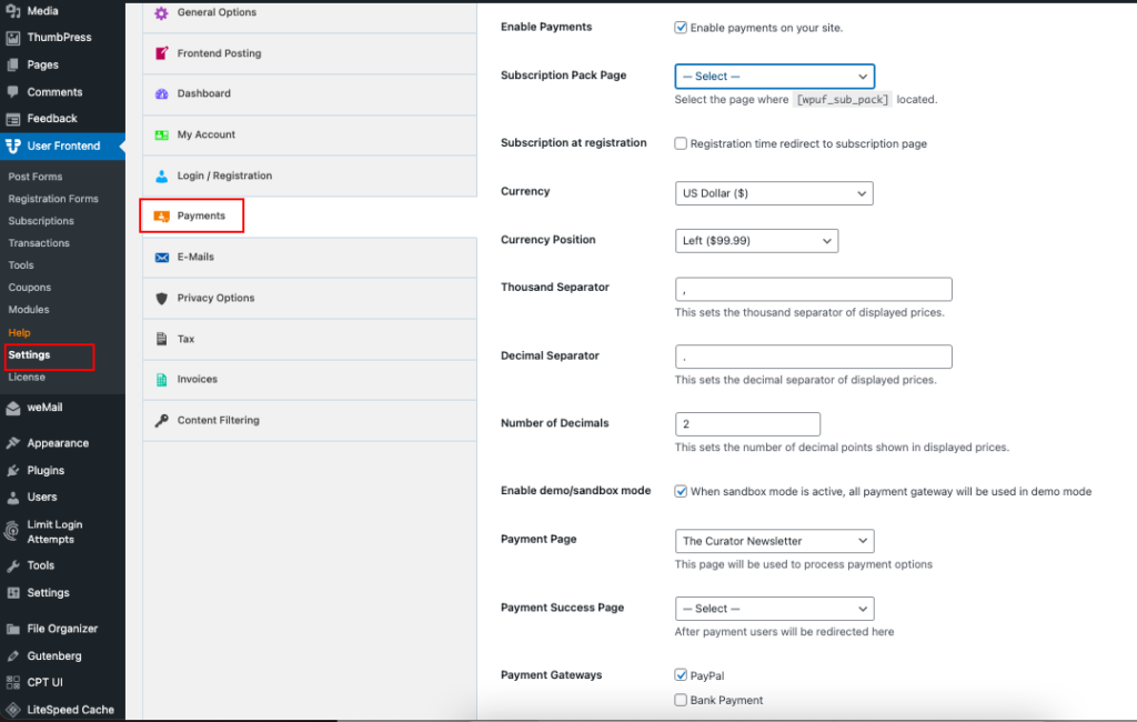 Setting Up Payment Gateway for your recrring donation package