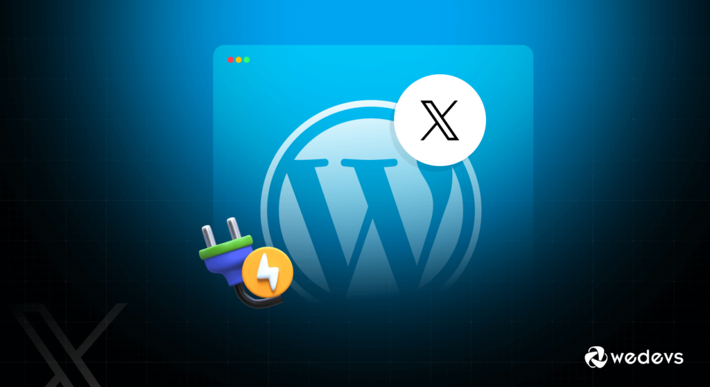 A WordPress logo, Twitter logo, and something for plugin