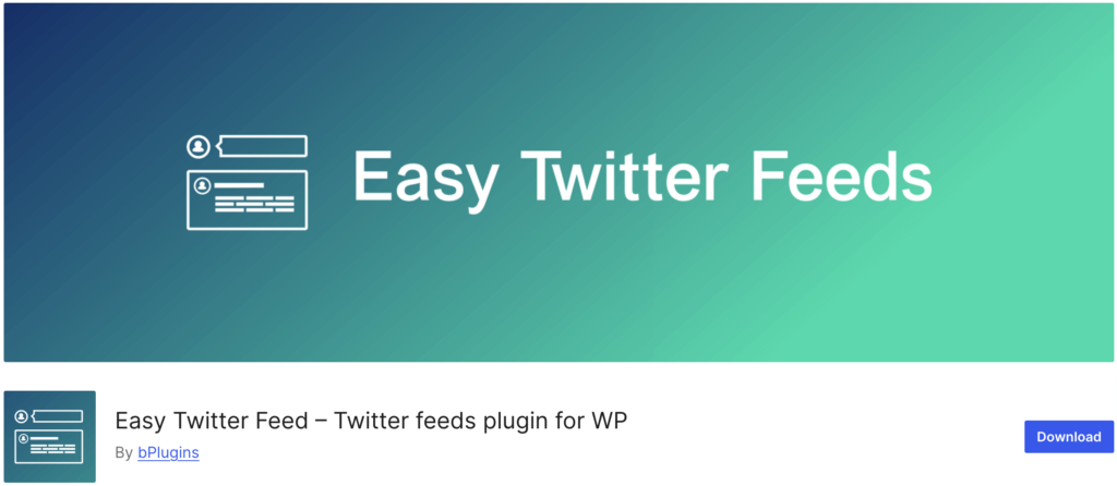 This is a screenshot of the Easy Twitter Feeds plugin