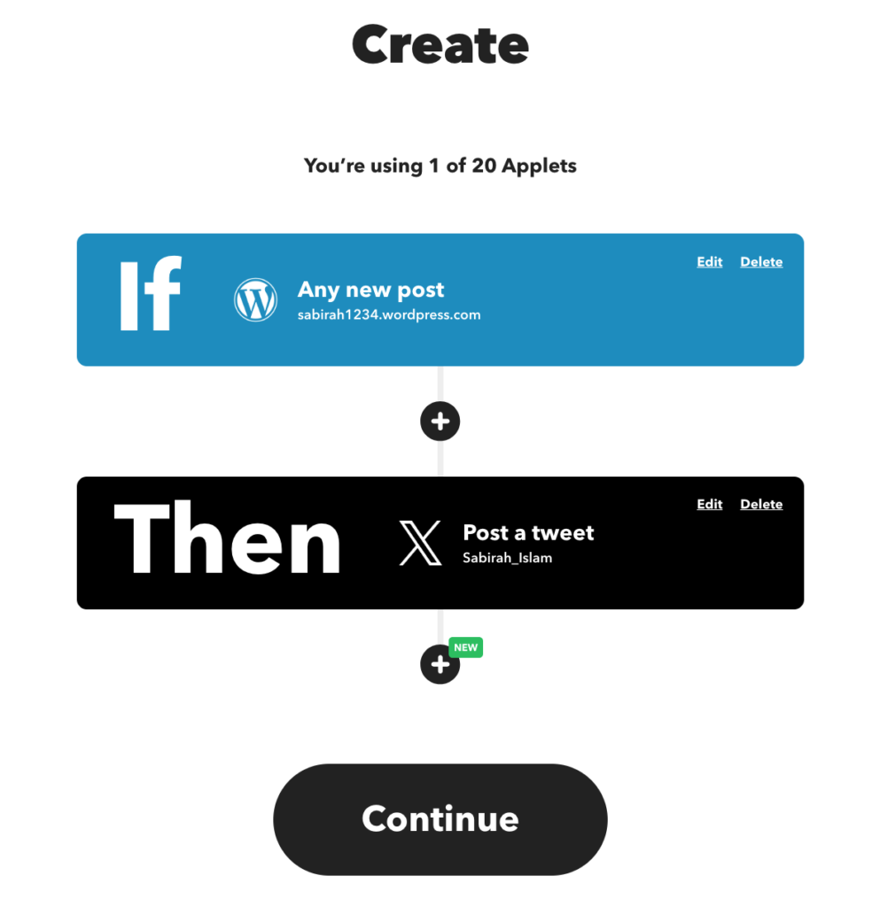 This is a screenshot to the conditions you've set on IFTTT