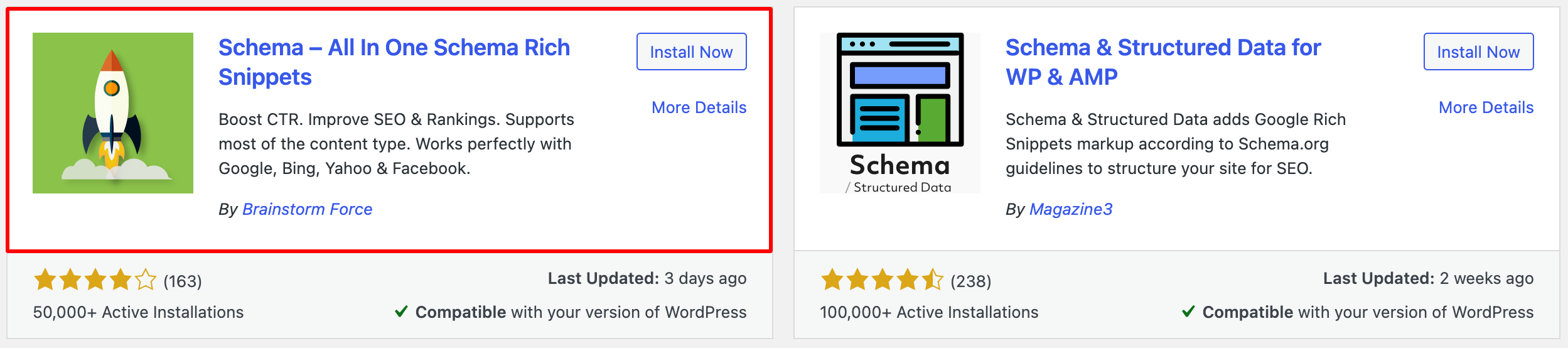 a screenshot to add schema rich snippets to your wordpress site