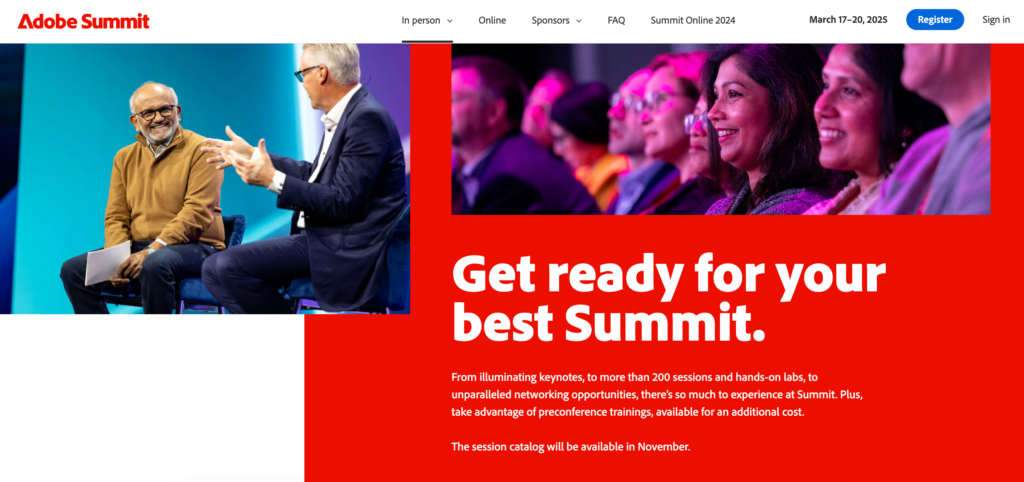 the banner on Adobe Summit 2024