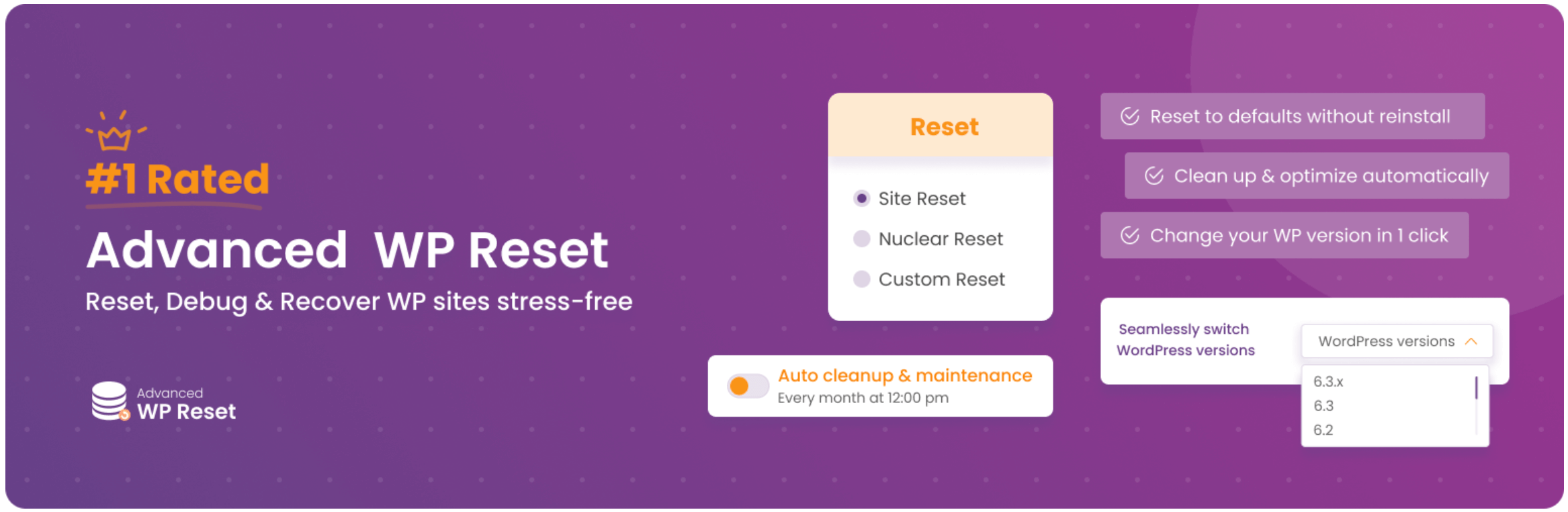 This is a screenshot of the Advanced WP Reset plugin