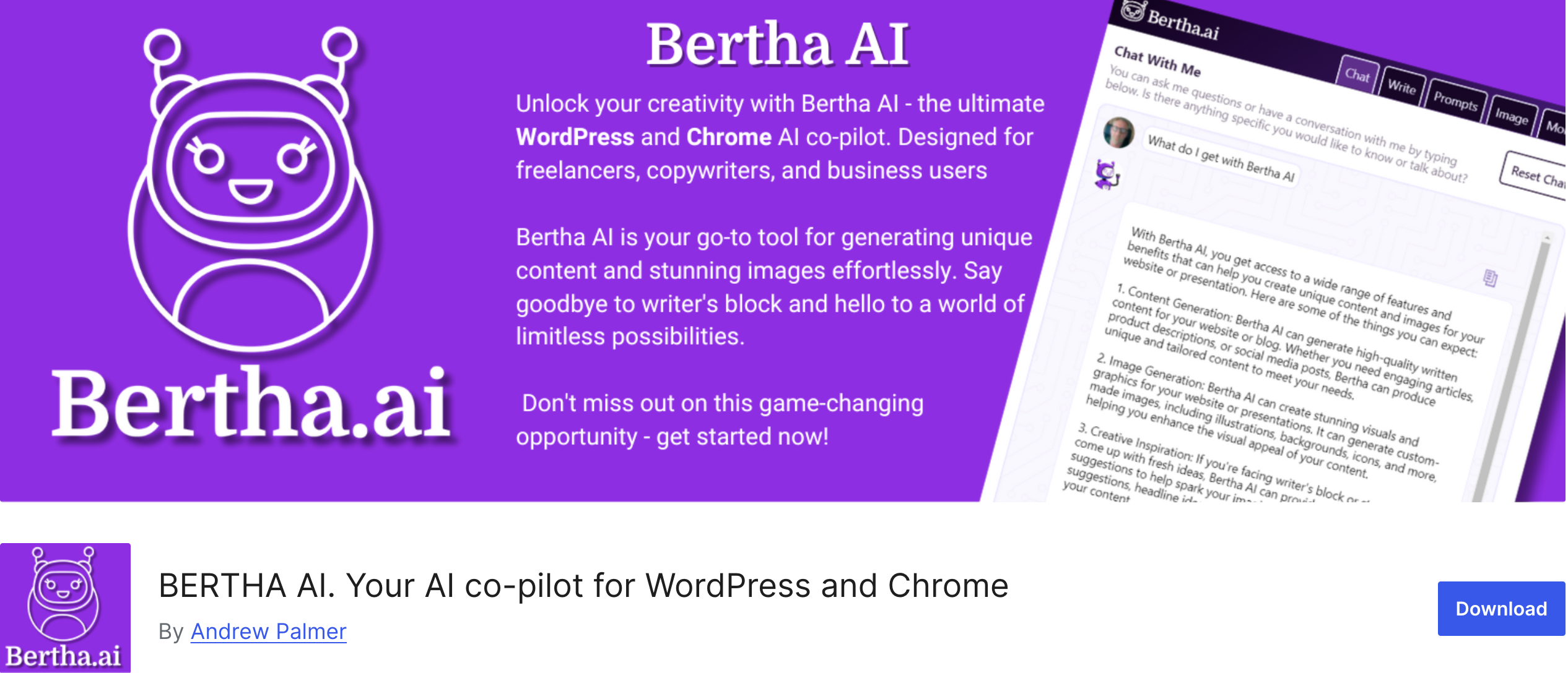 Bertha AI WordPress plugin