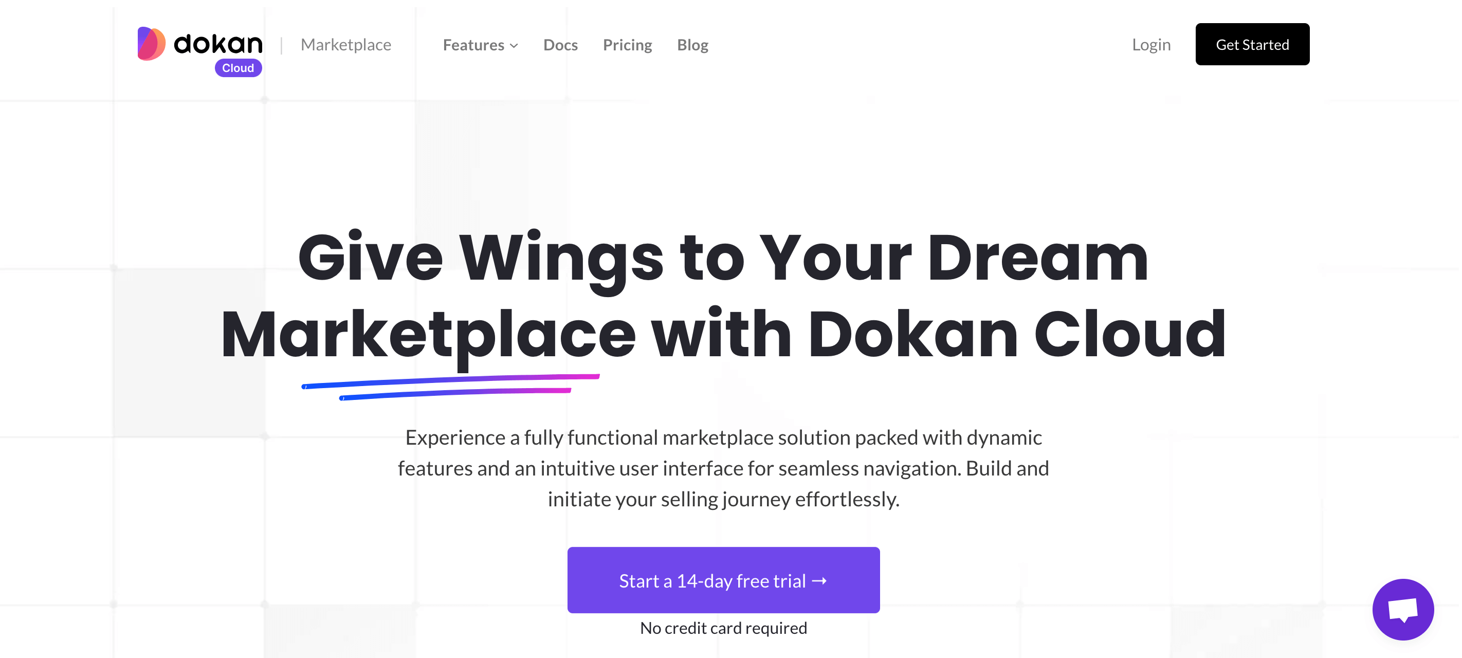 This image shows the homepage of the Dokan Cloud Marketplace website