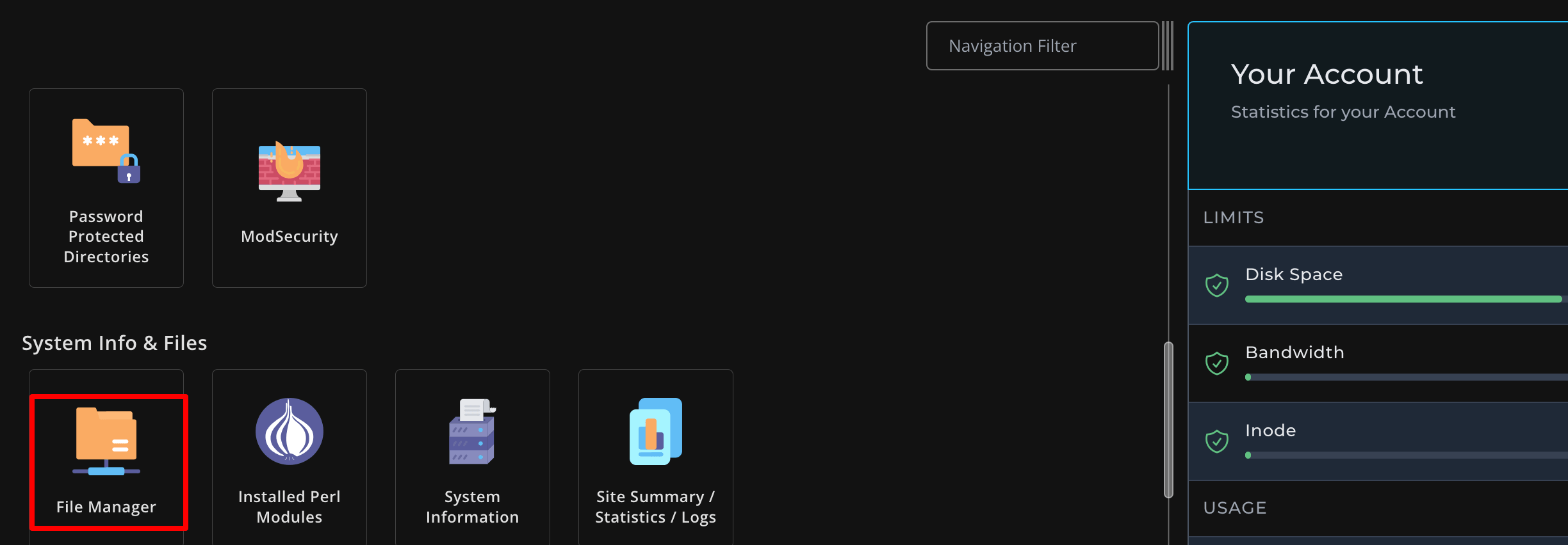 This image shows File Manager option in cPanel. 