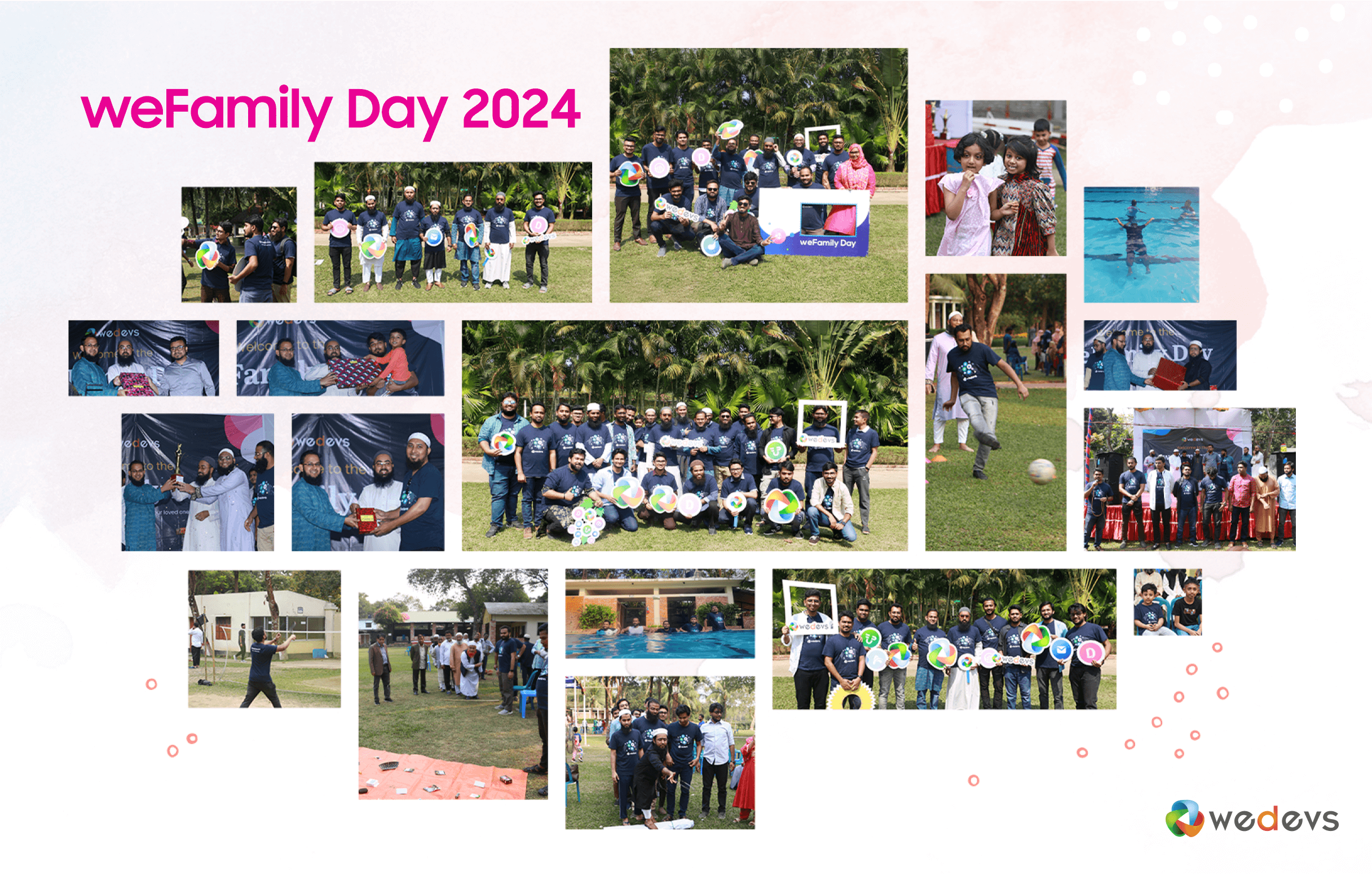 This is a collage photo of weFamily day